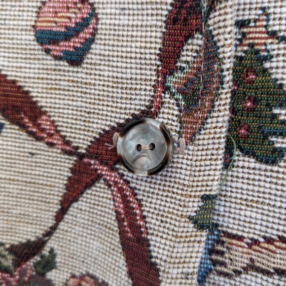 👼 Vintage Cross Stitch Christmas Vest Angels and Santas Vintage L, fits like 6 - Picture 5 of 9